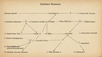 Et diagram som viser de ulike komponentene i en setning, som illustrerer et gramset.