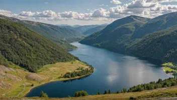 Et vakkert landskap av Telemark, Norge.