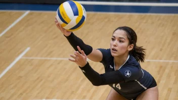 En kvinnelig volleyballspiller i aksjon.