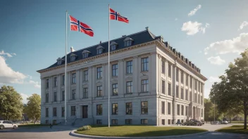 Et bilde av en fylkesmanns kontorbygning i Norge, som representerer den administrative enheten fylkesmannsembede.