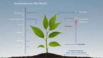 En plante som tilpasser seg et nytt klima, med en graf som viser de forskjellige fasene av akklimatisering.