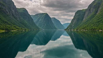 En åndeløs utsikt over Brandasunds fjord i Norge, som viser dens naturskjønnhet og ro