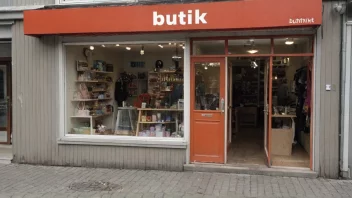 En liten butikk med en skilt som leser 'Butikk' på norsk.