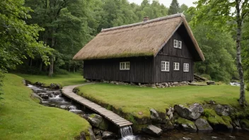 Et gammelt, tradisjonelt norsk trehus.