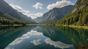 En fredelig innsjø i Norge