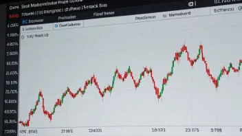 En graf som viser fluktuasjoner i aksjemarkedet