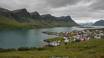 Et pittoreskt meløyvær i en norsk fjord