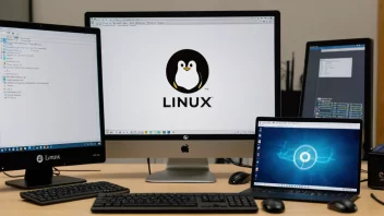 En dataskjerm som viser Linux-operativsystemets logo