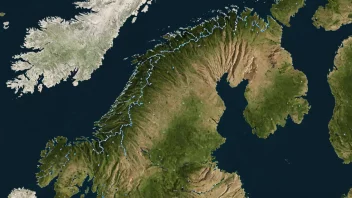 Et kart over Norge med en spredt befolkning.