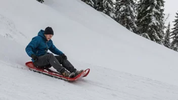 En person som aker nedover en snødekt bakke