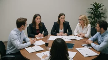 En gruppe mennesker som sitter rundt et bord og diskuterer og planlegger opplæringsprogrammer.