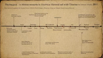 En tidslinje med historiske hendelser markert på den.