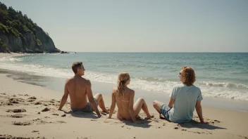 En familie som nyter sommerferien på en vakker strand.