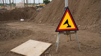 Et faresignal på en byggeplass