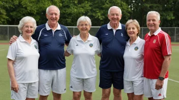 Et lag eldre voksne i sportsdrakter, som representerer et veteranlag