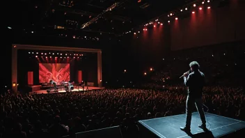 En konsertturne med et band som opptrer på scenen