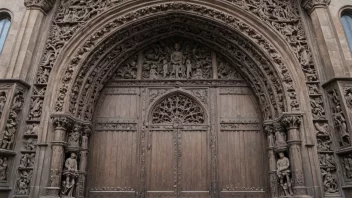 En stavkirkeportal er inngangen til en stavkirke, karakterisert ved sin unike arkitektur og detaljerte utskjæringer.