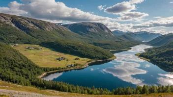 Et naturskjønt landskap av Skaun kommune i Norge.