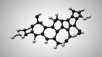 Molekylstrukturen til isoheptan, et hydrokarbon med syv karbonatomer.