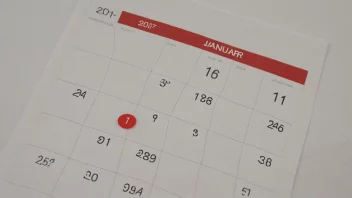 Et bilde som illustrerer begrepet skatteår, med en kalender som fremhever de viktige datoene.