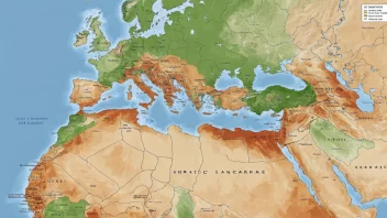 Et kart som viser utbredelsen av semittiske språk og kulturer i Midtøsten og Nord-Afrika.