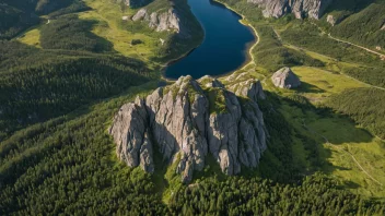 Et fotografi av Hauglandshella, som viser dens unike landskapsformasjon.