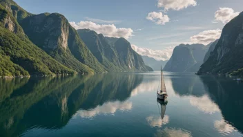 En åndeløs utsikt over Toftsundet, et smalt sund i Nordland.