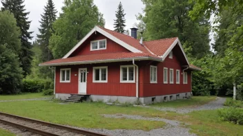 En jernbanesvilla i Norge, som viser tradisjonell arkitektur og fredelige omgivelser.