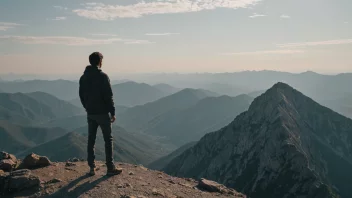 En person som står alene på en fjelltopp, symboliserer ideen om soloforsøk.