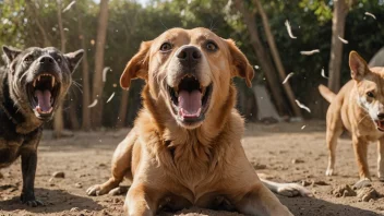 En hund som bjeffer høyt og forårsaker oppstyr blant andre dyr.