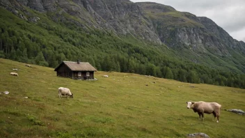 En liten, koselig hytte i norske fjell.