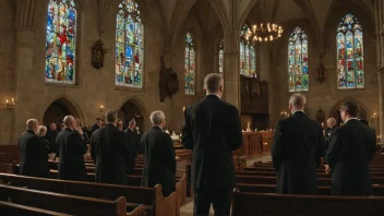 En forsamling av kirkefolk samlet i en vakker kirke.