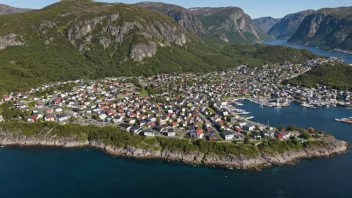 Et kart over en stor kommune i Norge som består av flere mindre kommuner