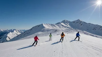 En gruppe mennesker som nyter en skiferie i fjellet.