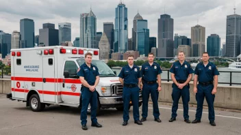 Ambulansepersonell i uniform, klare til å gi medisinsk hjelp.