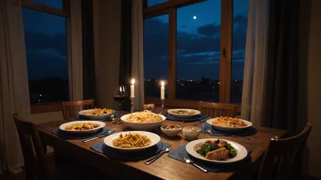 En middagsbord med en lett middag eller snack, som symboliserer en typisk kveldsmat i Norge.