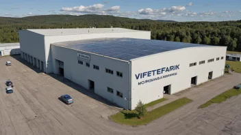 En fabrikkbygning som produserer vifter og ventilasjonsutstyr.