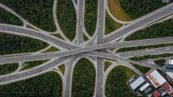 Flyfoto av Lysakerkrysset, et viktig trafikknutepunkt i Norge