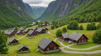 Et idyllisk landskap på den norske landsbygda.