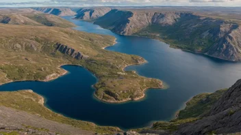 Et naturskjønt landskap av Sydvaranger i Norge, med sin naturlige skjønnhet og industrielle aktiviteter.