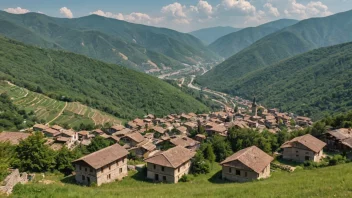 Et malerisk landskap av Bulgarias fjell og landsbyer