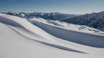 En sneskavl dannet av sterke vindforhold i et fjellandskap