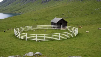 En tradisjonell norsk kvia, en type innhegning eller stall for husdyr, vanligvis brukt til kuer eller sauer.