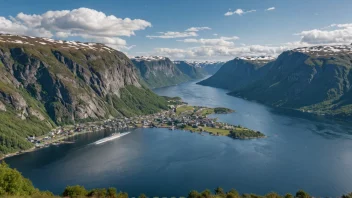 Et naturskjønt landskap av Arna, Norge.