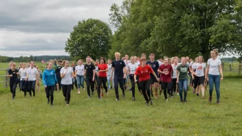 En livlig samling av unge mennesker på et landsungdomsstevne i Norge.