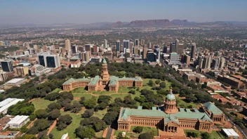 Flyfoto av Pretoria, Sør-Afrika