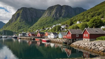 Et fredelig og idyllisk bilde av Færvik, som viser stedets naturskjønnhet og sjarm.