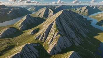 Sjetnhaugans-terrengformasjonen i Norge, kjennetegnet av sine karakteristiske åser og geologiske trekk.