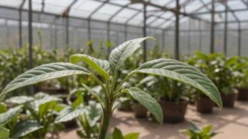 En plante med skrubbskade forårsaket av insekter.