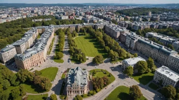 Flyfoto av Frogner bydel i Oslo